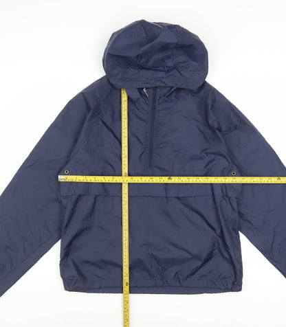 REI Men's Blue Nylon Hooded Anorak Jacket Size S Lightweight Outdoor