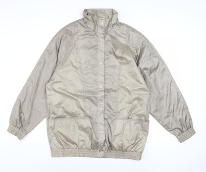 Haband Women Beige Nylon Lined Windbreaker Jacket Size M