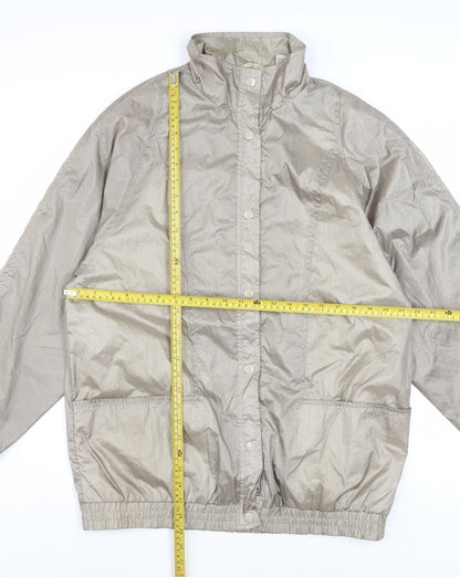 Haband Women Beige Nylon Lined Windbreaker Jacket Size M