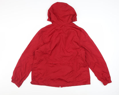 Northern Reflections Women's Red Hooded Packaway Windbreaker Jacket L