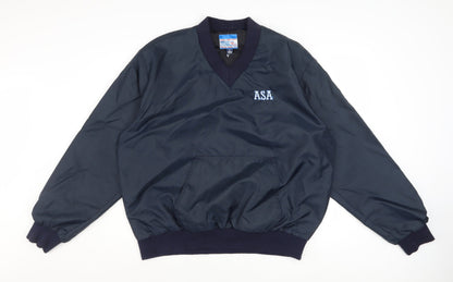 Amateur Softball Association Men's Blue Pullover Nylon Sweatshirt L