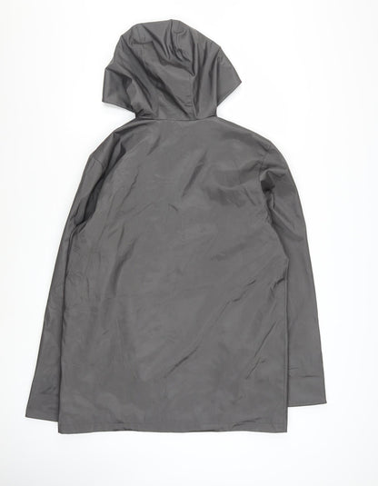 Utex Design Women Grey Waterproof Hooded Rain Coat Jacket M