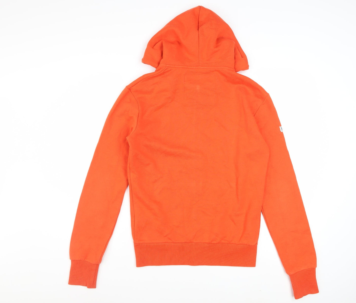 Superdry Mens Orange Full Zip Hoodie XS Regular Fit Fleece