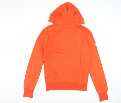 Superdry Mens Orange Full Zip Hoodie XS Regular Fit Fleece