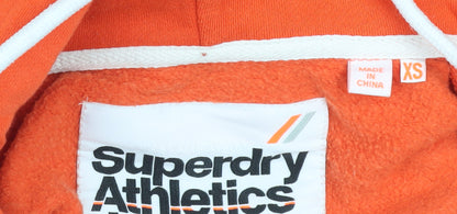 Superdry Mens Orange Full Zip Hoodie XS Regular Fit Fleece