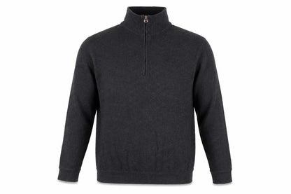 Hudson River Men's Grey 1/2 Zip Knit Jumper Size S