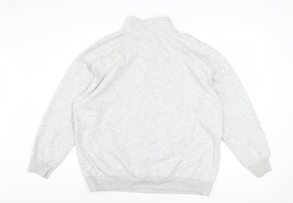 Disney Mickey & Friends Grey 1/4 Zip Sweatshirt Women L 16-18