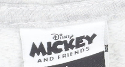 Disney Mickey & Friends Grey 1/4 Zip Sweatshirt Women L 16-18