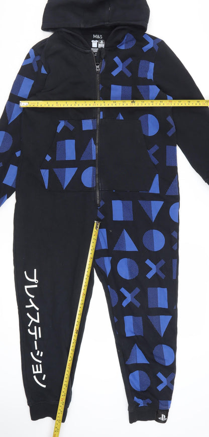 Marks and Spencer Boys Black PlayStation Hooded One Piece 9-10 Years