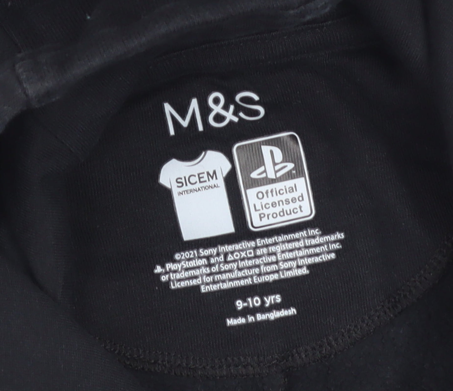 Marks and Spencer Boys Black PlayStation Hooded One Piece 9-10 Years
