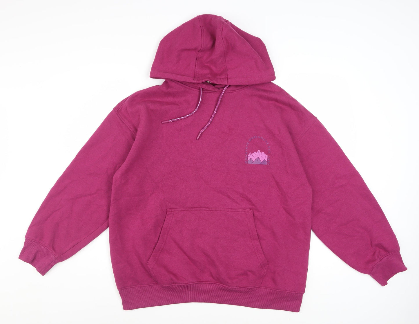 Mountain Warehouse Women’s Pink Hoodie UK 14 Pullover Cotton Blend