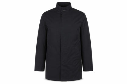 Brave Soul Men's Black Polyester Overcoat M Regular Fit Stand Collar
