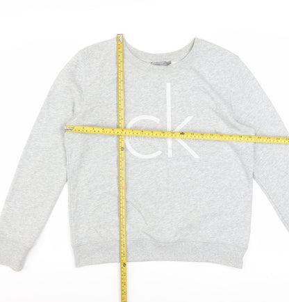 Calvin Klein Jeans Womens Grey Logo Pullover Sweatshirt Size L