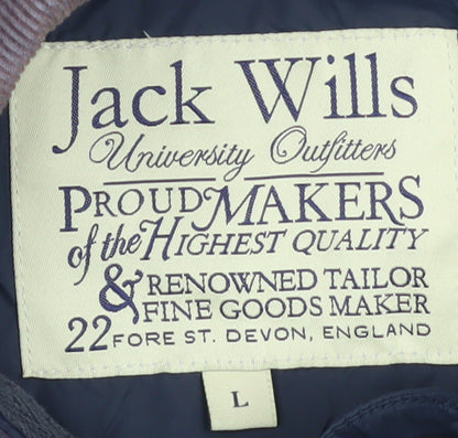 Jack Wills Men's Blue Quilted Nylon Jacket Size L Casual Country Style