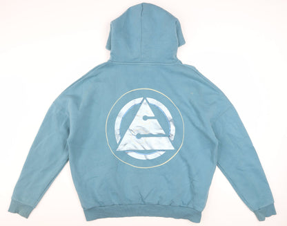 Disney Men's Blue XL Pullover Hoodie Graphic Logo Cotton Blend