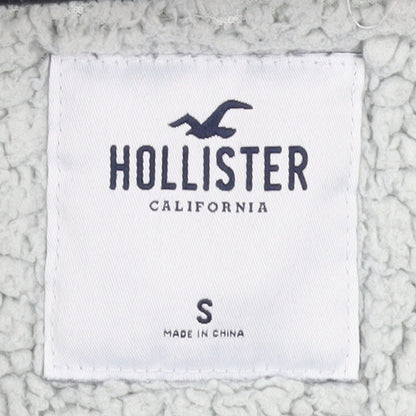 Hollister Women Black Full Zip Hoodie Small Sherpa Lined Casual
