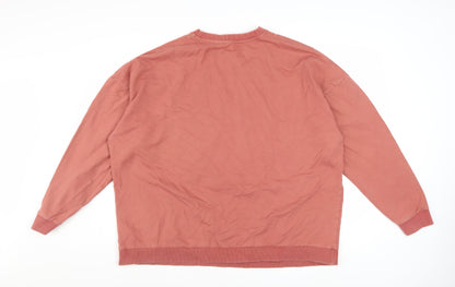V by Very Womens Pink Graphic Pullover Sweatshirt Size 24 Cotton Blend