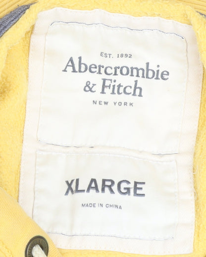 Abercrombie & Fitch Men’s Yellow Pullover Hoodie XL Embroidered Classic