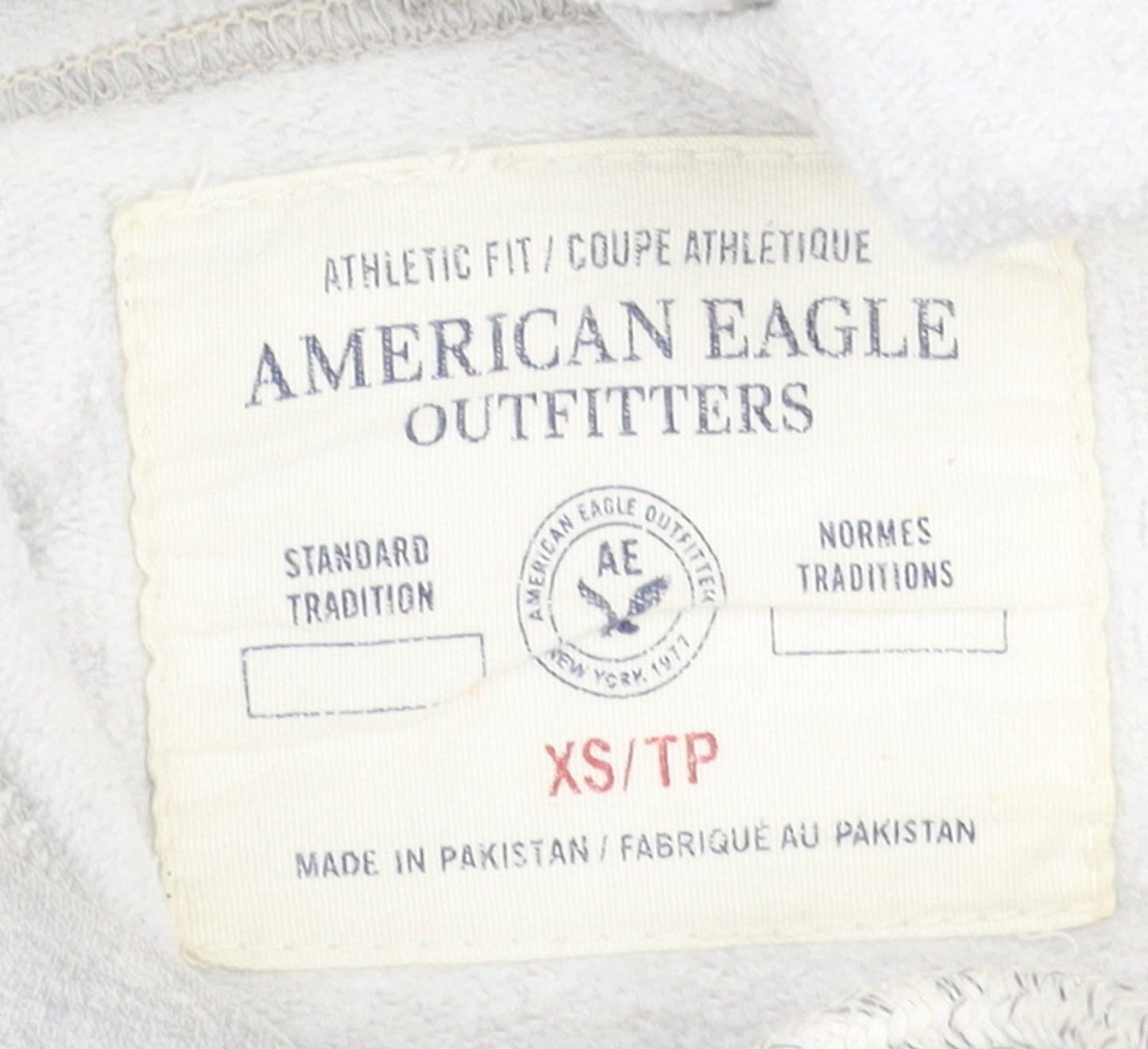 American Eagle Outfitters Mens Grey XS Pullover Hoodie Athletic Fit Logo