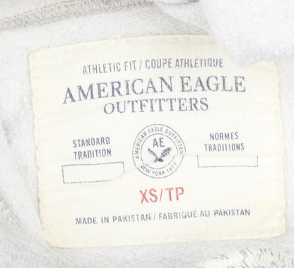 American Eagle Outfitters Mens Grey XS Pullover Hoodie Athletic Fit Logo
