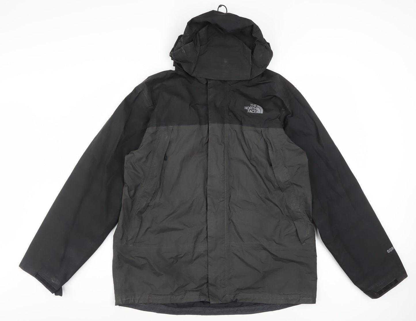 The North Face Men's Black L Hooded Waterproof Rain Jacket