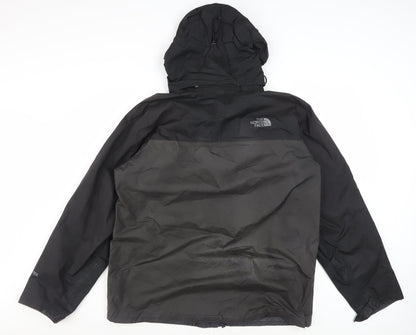 The North Face Men's Black L Hooded Waterproof Rain Jacket