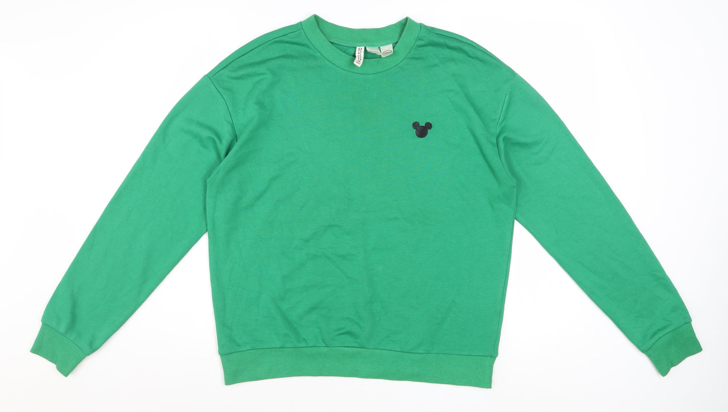 Disney Women’s Green Crew Neck Pullover Sweatshirt Size 12