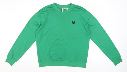 Disney Women’s Green Crew Neck Pullover Sweatshirt Size 12