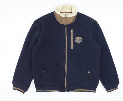 Atlas for Men Blue Fleece Lined Zip Up Jacket L Boys Casual