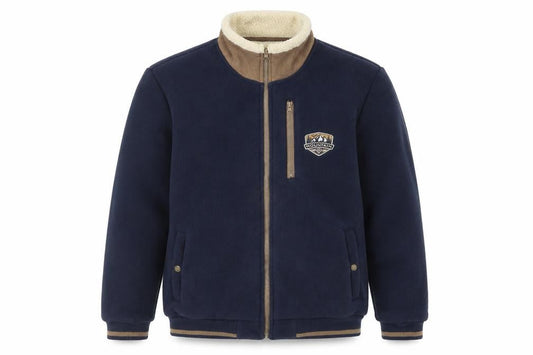 Atlas for Men Blue Fleece Lined Zip Up Jacket L Boys Casual