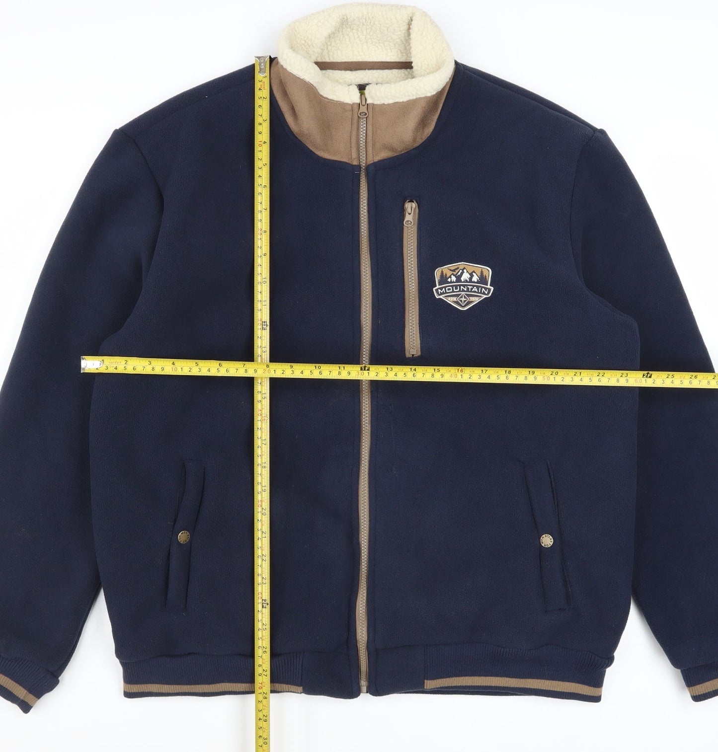 Atlas for Men Blue Fleece Lined Zip Up Jacket L Boys Casual
