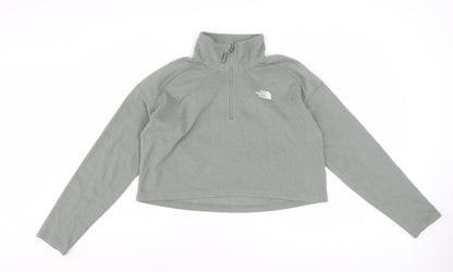 The North Face Womens Green 1/4 Zip Fleece Pullover Sweatshirt L
