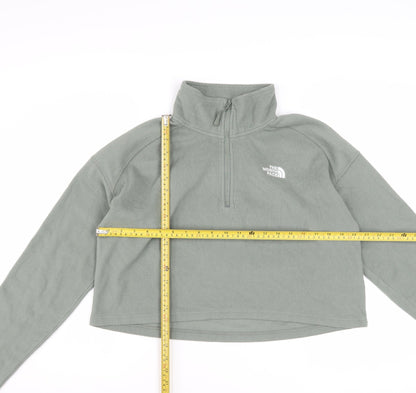 The North Face Womens Green 1/4 Zip Fleece Pullover Sweatshirt L