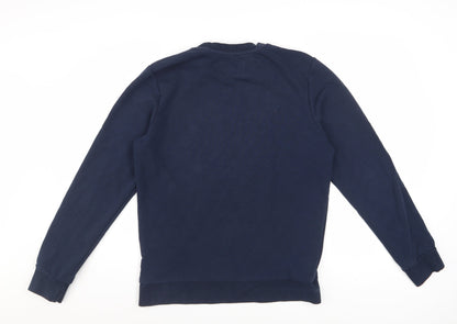 Jack & Jones Mens Blue Pullover Sweatshirt Size S Crew Neck Logo
