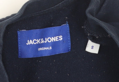 Jack & Jones Mens Blue Pullover Sweatshirt Size S Crew Neck Logo
