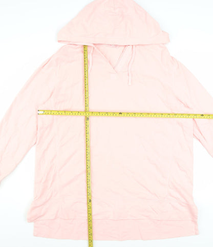 White Stuff Women Pink Long Sleeve Pullover Hoodie UK 18 Cotton