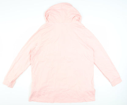 White Stuff Women Pink Long Sleeve Pullover Hoodie UK 18 Cotton