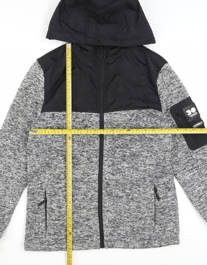 Crosshatch Men's Grey Hooded Full Zip Jacket Size M
