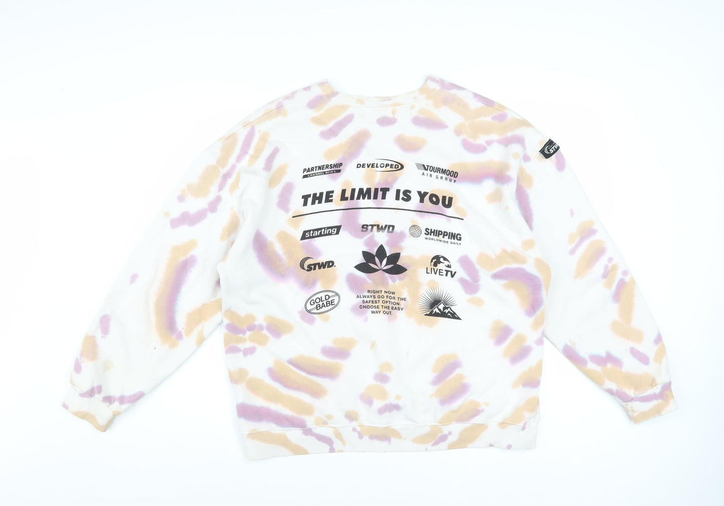 Pull&Bear Women's Multicoloured Tie-Dye STWD Sweatshirt Size S
