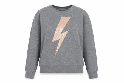 Hush Womens Grey Lightning Bolt Pullover Sweatshirt Size S