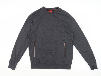 Luke Men's Grey Crew Neck Zip Pocket Sweatshirt Medium