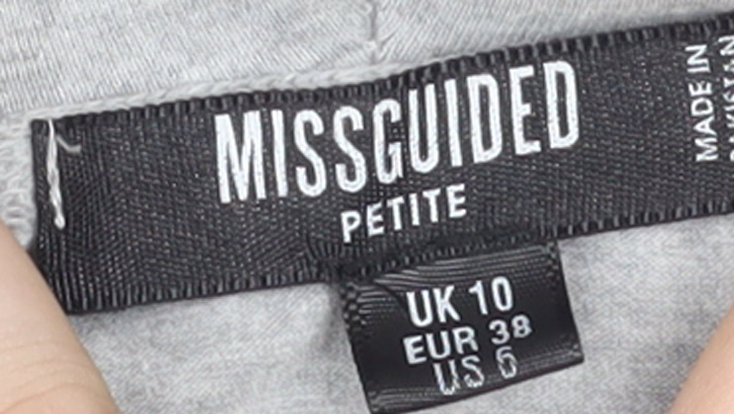 Missguided Petite Women's Grey Full Zip Hoodie UK 10