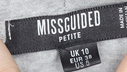 Missguided Petite Women's Grey Full Zip Hoodie UK 10