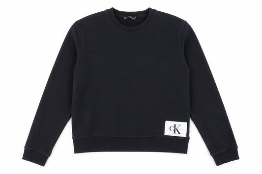 Calvin Klein Jeans Women Black Cotton Blend Pullover Sweatshirt M