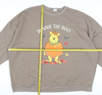 Disney Winnie the Pooh Women's Brown XL Pullover Sweatshirt