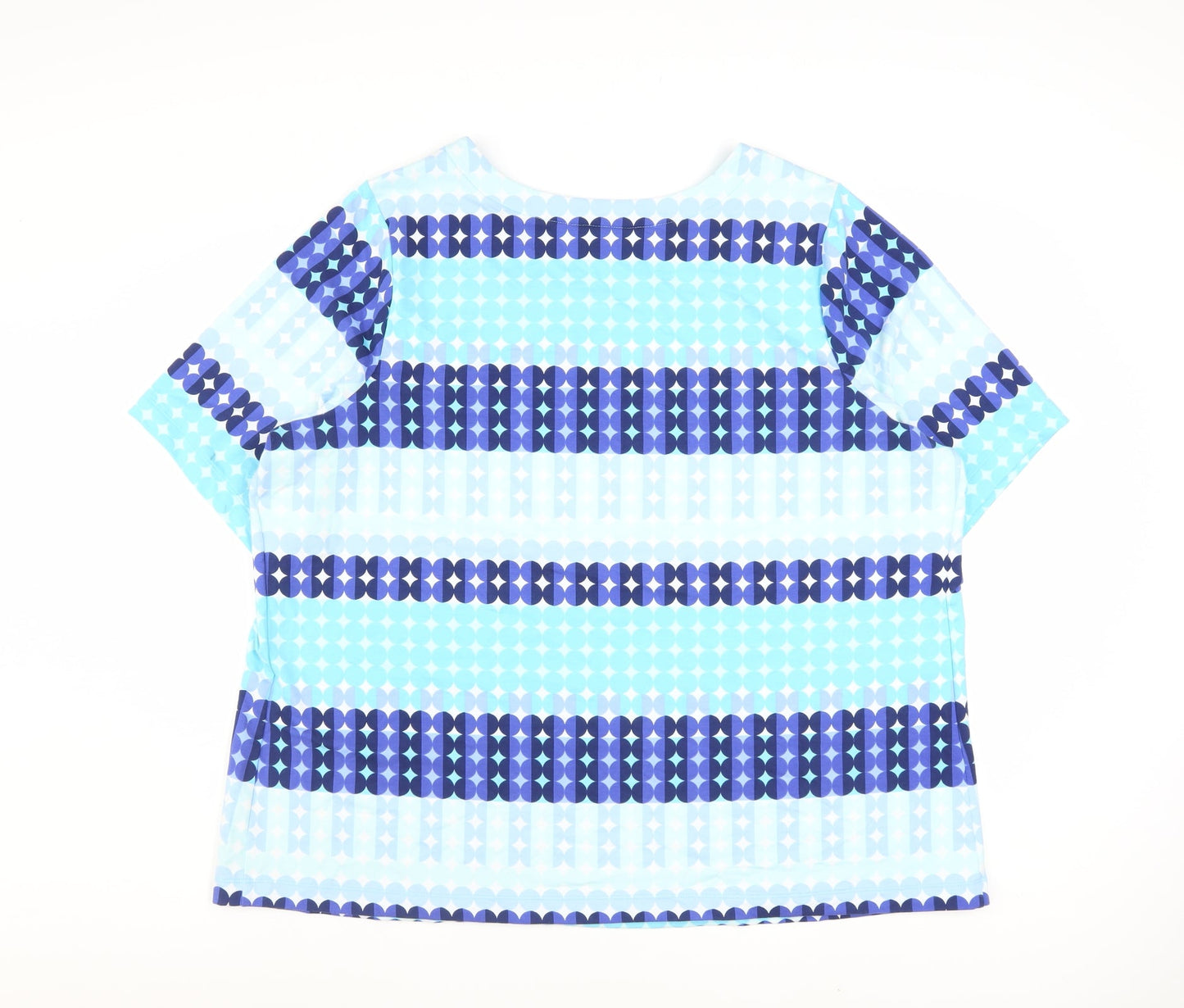 Sport Savvy Women’s Blue Striped Cotton Jersey Short Sleeve T-Shirt 2XL