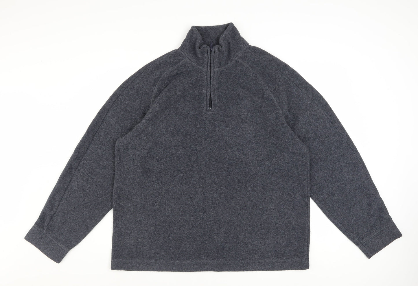 Next Men’s Grey 1/4 Zip Fleece Sweatshirt XL High Neck