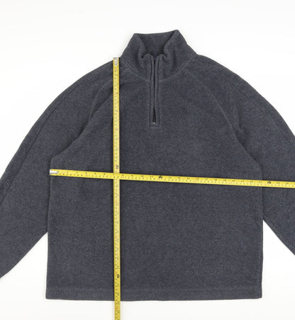 Next Men’s Grey 1/4 Zip Fleece Sweatshirt XL High Neck