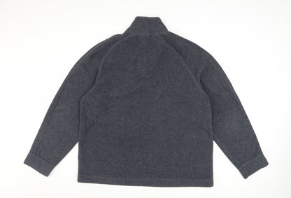 Next Men’s Grey 1/4 Zip Fleece Sweatshirt XL High Neck
