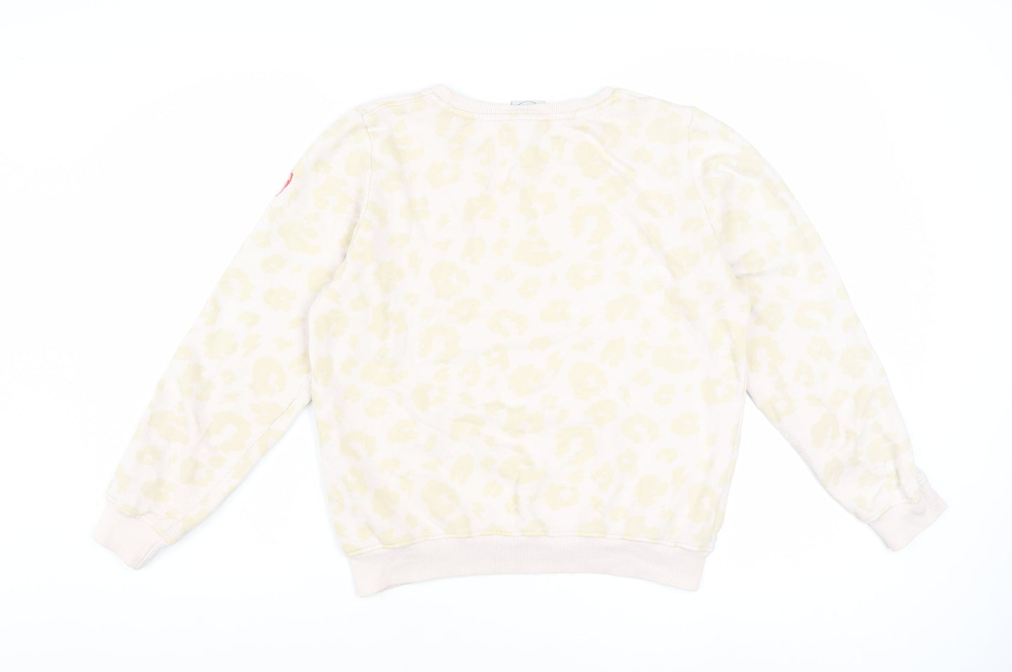 Scamp & Dude Women Beige Animal Print Pullover Sweatshirt Size S
